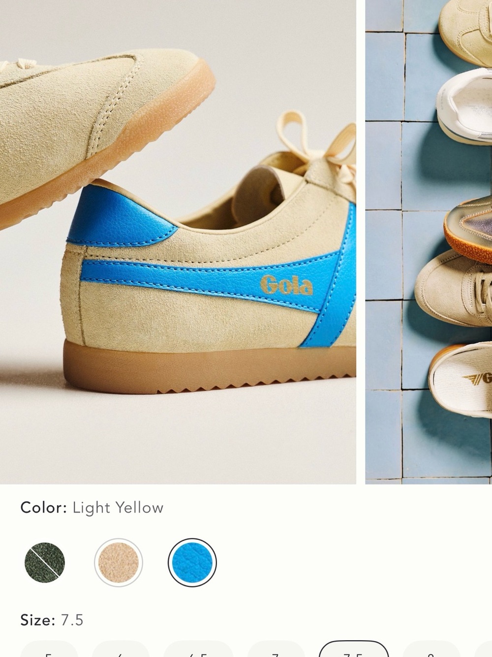 New Never Worn Gola Light Yellow & Blue Bullet Women's Sneakers 7.5 - Picture 3 of 5